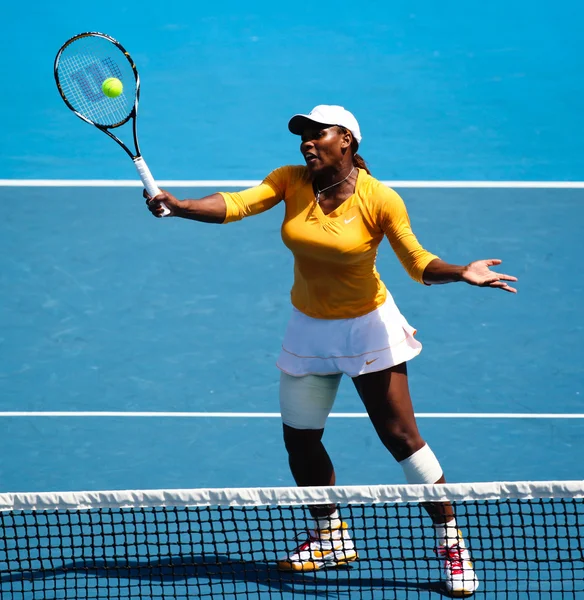 MELBOURNE, AUSTRÁLIA - JANEIRO 26: Serena Williams a caminho da final individual feminina do Australian Open 2010 — Fotografia de Stock