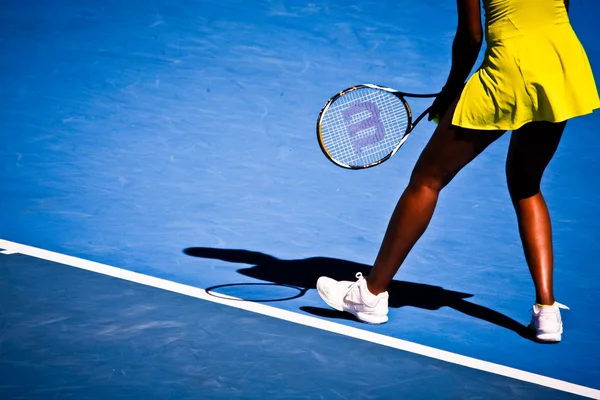 MELBOURNE, AUSTRALIE - 23 JANVIER : Serena Williams lors de son match de troisième tour contre Carla Suarez Navarroof Espagne lors de l'Open d'Australie 2010 — Photo