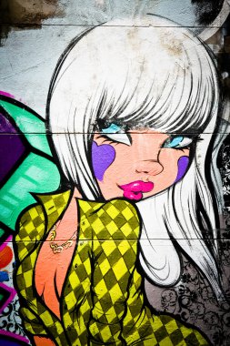 Melbourne - 9 Şubat: Street art tanımlanamayan sanatçı tarafından. Melbourne grafiti yönetim planı bir canlı kentsel kültür sokak sanatı önemini tanır