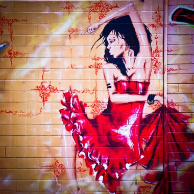 Melbourne - 9 Şubat: Street art tanımlanamayan sanatçı tarafından. Melbourne grafiti yönetim planı bir canlı kentsel kültür sokak sanatı önemini tanır