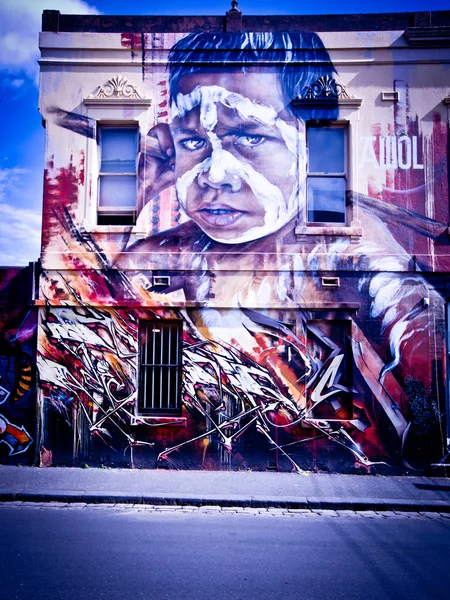 Street art by unidentified artist. Melbourne — Stock Photo, Image