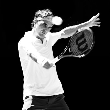 Melbourne - 25 Ocak: Roger Federer İsviçre onun quar içinde
