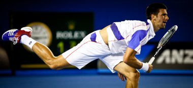 Melbourne - 25 Ocak: Novak Djokovic Sırbistan onun Mahallesi