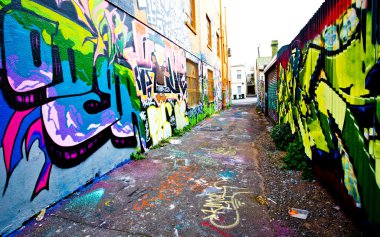 Melbourne - 11 Eylül: Street art tanımlanamayan sanatçı tarafından. Melbourn