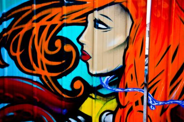 Melbourne - 11 Eylül: Street art tanımlanamayan sanatçı tarafından. Melbourn