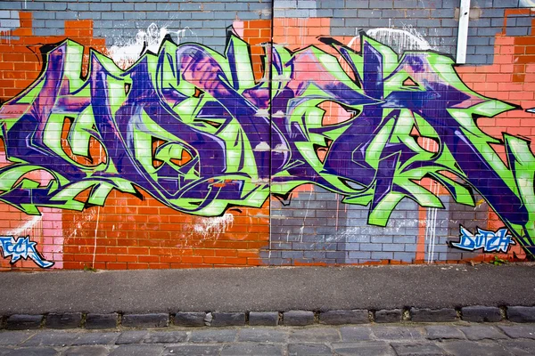 MELBOURNE - 11 DE SEPTIEMBRE: Arte urbano de artistas no identificados. Melbourn. — Foto de Stock