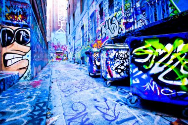 Melbourne - 15 Eylül: Street art tanımlanamayan sanatçı tarafından. Melbourne