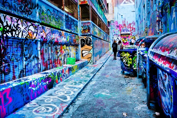 MELBOURNE - 15 SETTEMBRE: Street art di artisti non identificati. Melbourne — Foto Stock