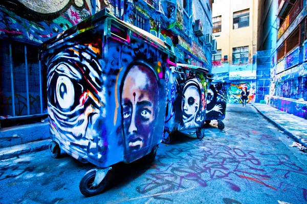 멜버른-9 월 15: 미확인된 예술가로 거리 예술. 멜버른 — 스톡 사진