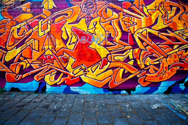 Melbourne - 11 Sept: Street art av oidentifierad konstnär. Melbourn — Stockfoto