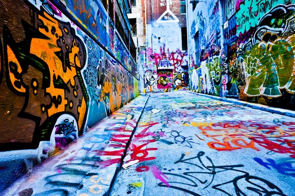 Melbourne - 15 Eylül: Street art tanımlanamayan sanatçı tarafından. Melbourne