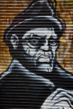 Melbourne - 11 Eylül: Street art tanımlanamayan sanatçı tarafından. Melbourn