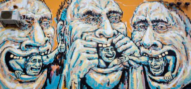 Melbourne - 11 Eylül: Street art tanımlanamayan sanatçı tarafından. Melbourn