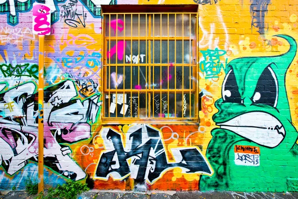 MELBOURNE - 11 DE SEPTIEMBRE: Arte urbano de artistas no identificados. Melbourn. —  Fotos de Stock