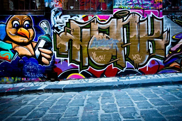 MELBOURNE - SEP 15: Street art by unidentified artist. Melbourne — Stock Photo, Image