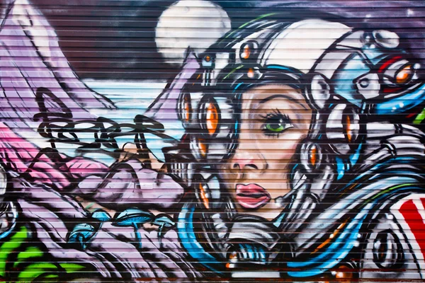 Melbourne - 11 september: Street art door onbekende kunstenaar. Melbourn — Stockfoto