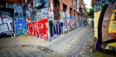Melbourne - 25 Ekim: tanımlanamayan sanatçı tarafından sokak sanatı. Melbourne