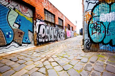 Melbourne - 25 Ekim: tanımlanamayan sanatçı tarafından sokak sanatı. Melbourne