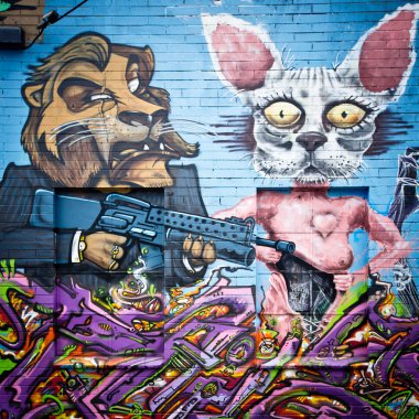 Melbourne - 25 Ekim: tanımlanamayan sanatçı tarafından sokak sanatı. Melbourne
