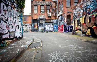 Melbourne - 25 Ekim: tanımlanamayan sanatçı tarafından sokak sanatı. Melbourne