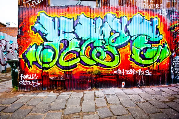 MELBOURNE - 25 OTTOBRE: Street art di artista non identificato. Melbourne — Foto Stock