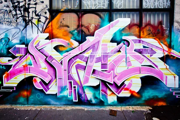 Melbourne - 25 okt: straatkunst door onbekende kunstenaar. Melbourne Rechtenvrije Stockfoto's