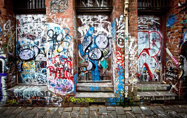 Melbourne - 25. okt: street art von unbekanntem künstler. melbourne — Stockfoto