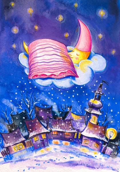 Sovende måne – stockfoto