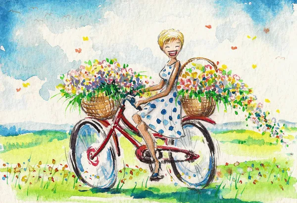 Bisiklet üzerinde kadın