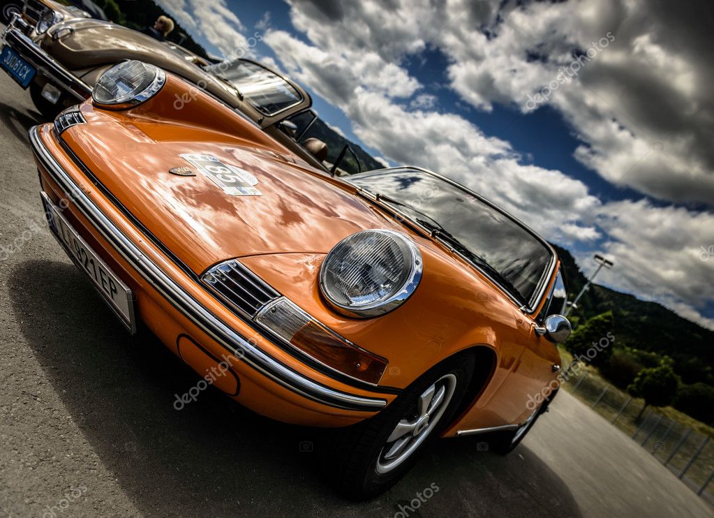 KNITTELFELD, AUSTRIA - MAY 18: Joachim Hofstadler in a 1970 Porsche 911 T Targa participates in a rally for vintage cars 