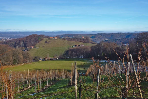 Sunny Spring Landscape South Styrian Vineyards Known Austrian Tuscany Charming — Photo