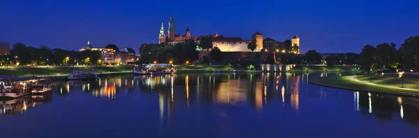 Krakow Poland June 2019 Panorama Wawel Castle Wawel Hill Reflection — Stock Photo, Image