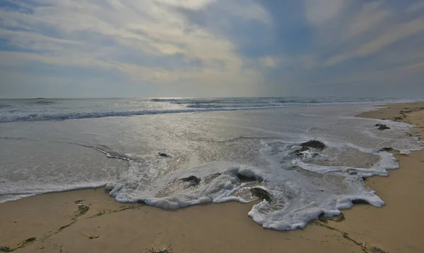 Fala Plusk Morze Plaża Makro Zbliżenie — Zdjęcie stockowe