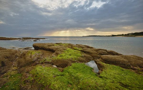 Typical Brittany Coast Quiberon North Wets France Cloudy Sky Rain — Stock Photo, Image