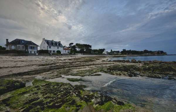 Typical Brittany Coast Quiberon North Wets France Cloudy Sky Rain — Zdjęcie stockowe