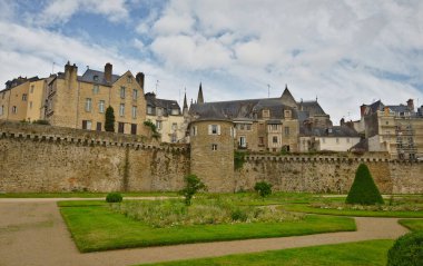The city walls of the medieval town of Vannes, Brittany, France. 