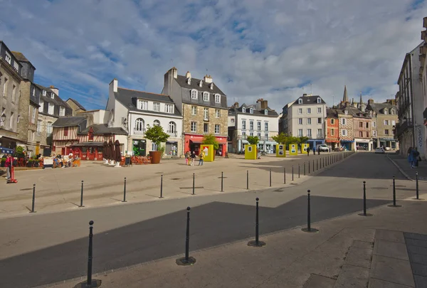 Colorful Old Houses Historical Center Vannes Coastal Medieval Town Morbihan — Stock Photo, Image