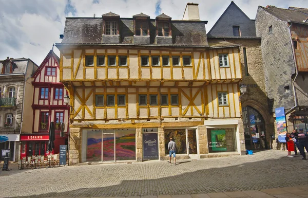 Vannes France May 2022 Colorful Old Wooden Houses Historical Center — Stock Photo, Image