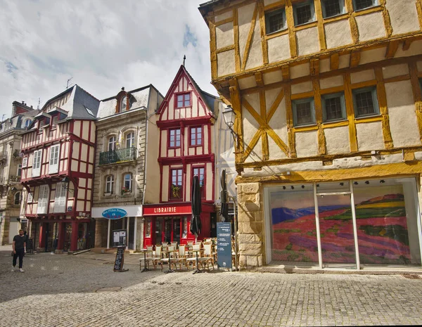 Vannes France May 2022 Colorful Old Wooden Houses Historical Center — Stock Photo, Image