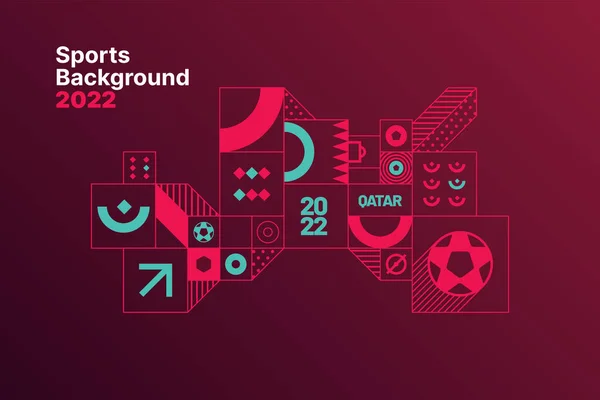 Projeto de layout para evento esportivo de 2022 ano. — Vetor de Stock