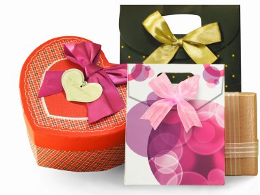 Gift packaging, boxes and packages clipart