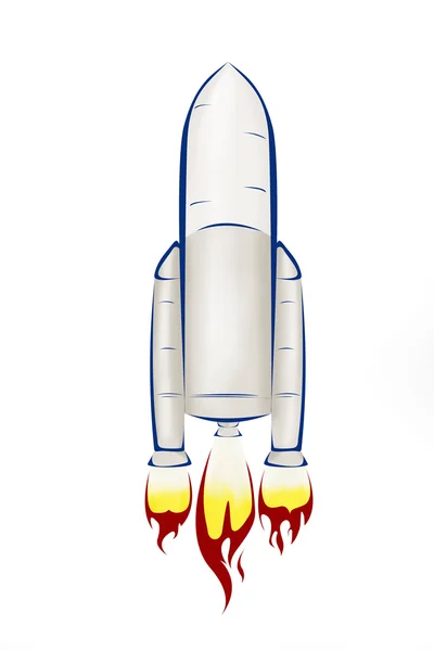 흰색 바탕에 로켓 — 스톡 사진