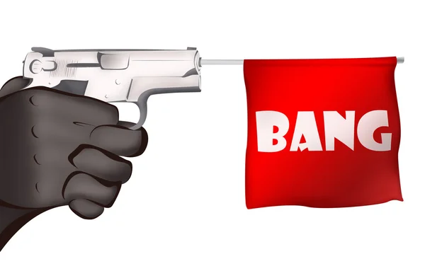 La pistola con la bandiera ne è uscita . — Foto Stock