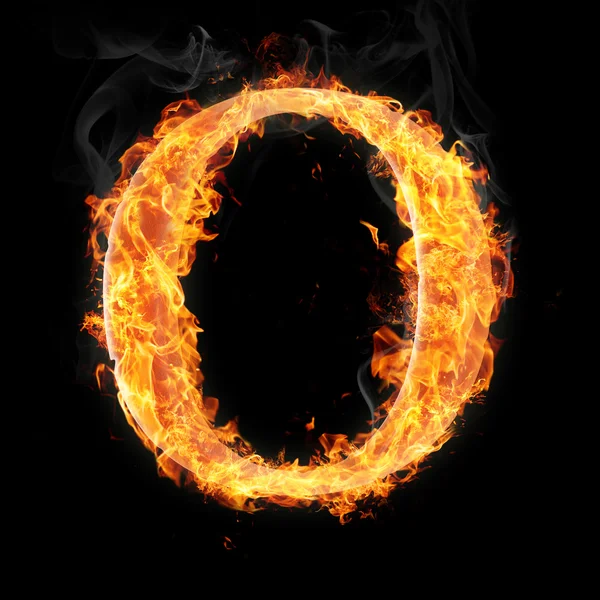 フォントと異なる目的のための黒い背景の上に火のシンボル — ストック写真