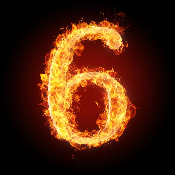 Lettertypen, cijfers en symbolen in vuur en vlam voor verschillende doeleinden — Stockfoto