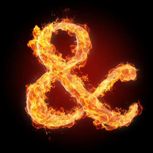 Lettertypen en symbolen in vuur en vlam voor verschillende doeleinden — Stockfoto