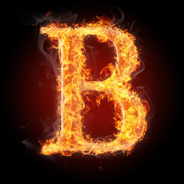 Cartas em chamas - Carta B — Fotografia de Stock