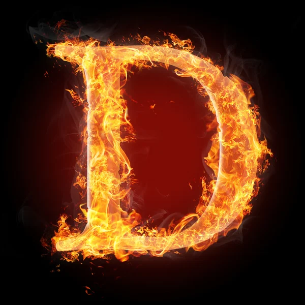 Cartas em chamas - Carta D — Fotografia de Stock