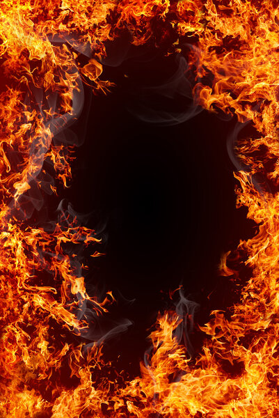 Burning objects and objects on fire background