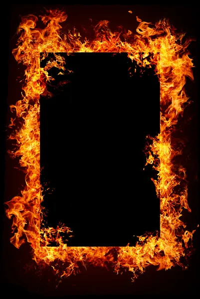在黑色背景上的火燃烧的对象和对象 免版税图库图片